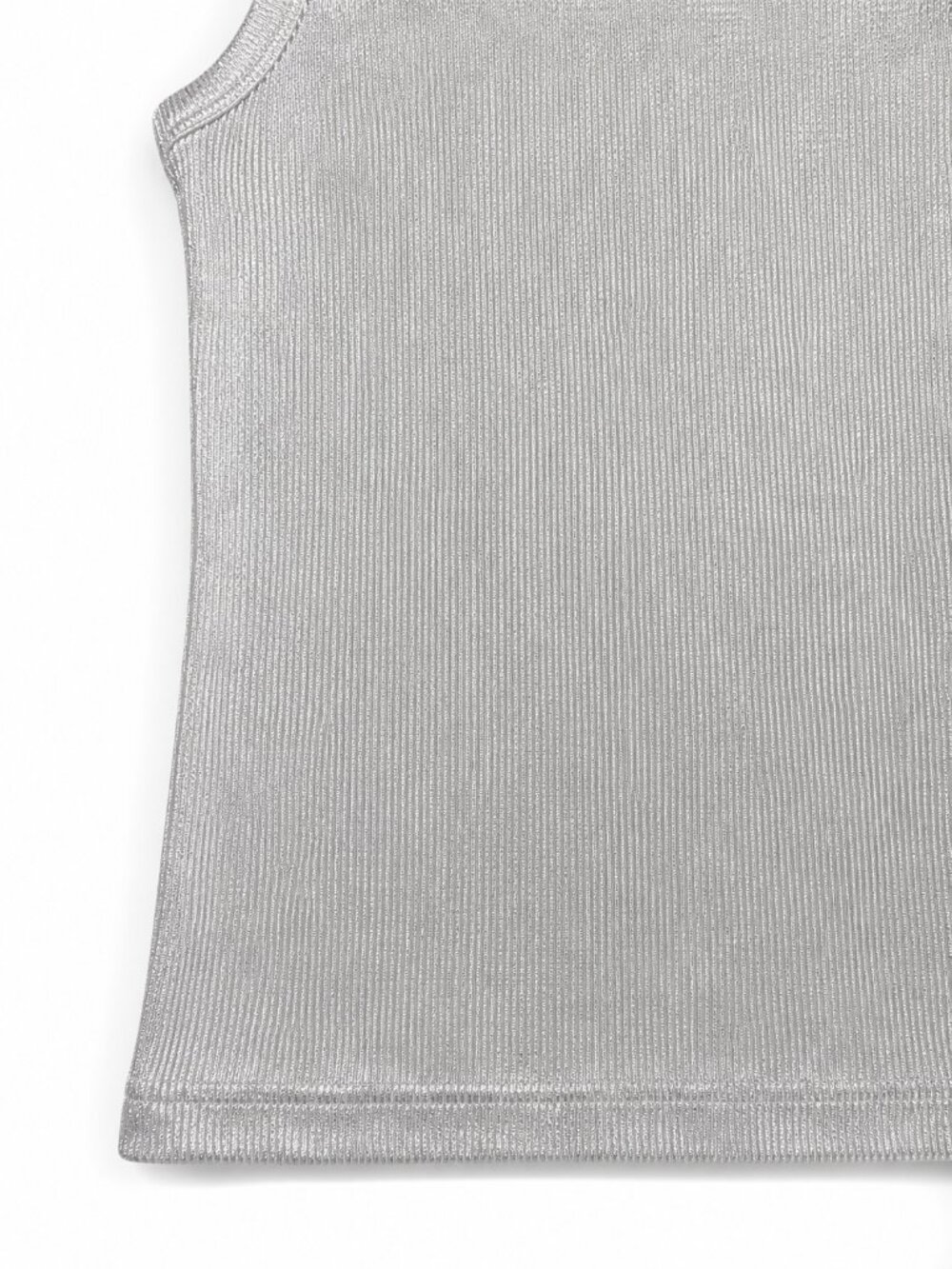 Zara Metallic Ribbed Tank Top - Size S - Picture 3 of 4